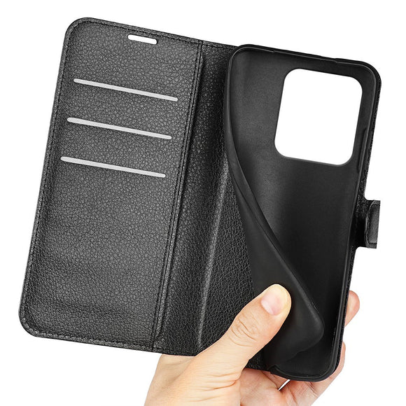 EIDERWOOD Motorola Edge 50 Ultra Litchi Læder Cover m. Pung - Sort