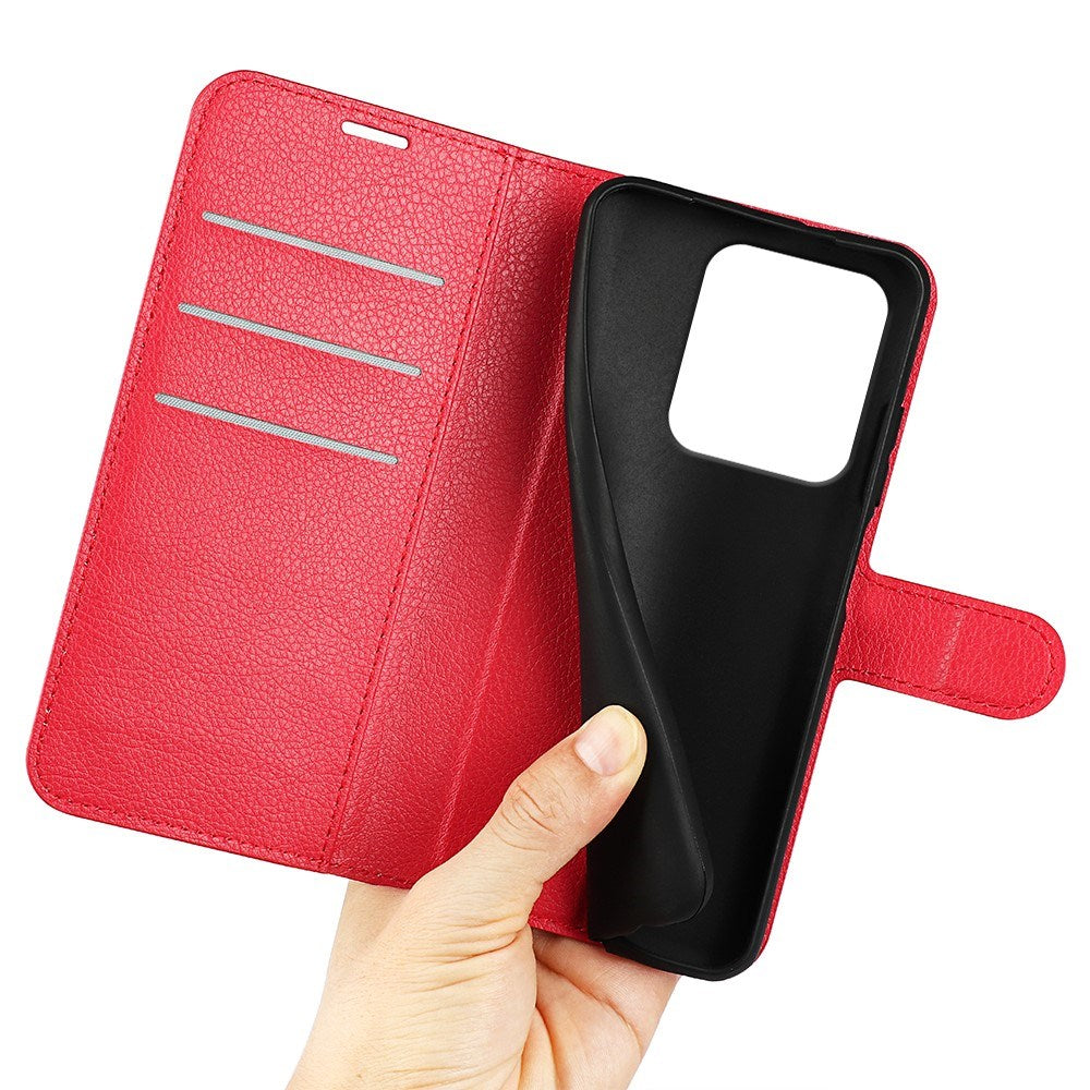 EIDERWOOD Motorola Edge 50 Ultra Litchi Læder Cover m. Pung - Rød