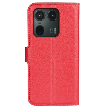 EIDERWOOD Motorola Edge 50 Ultra Litchi Læder Cover m. Pung - Rød