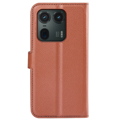EIDERWOOD Motorola Edge 50 Ultra Litchi Læder Cover m. Pung - Brun