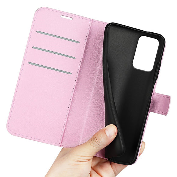 EIDERWOOD Motorola Edge 50 Fusion Litchi Læder Cover m. Pung - Lyserød