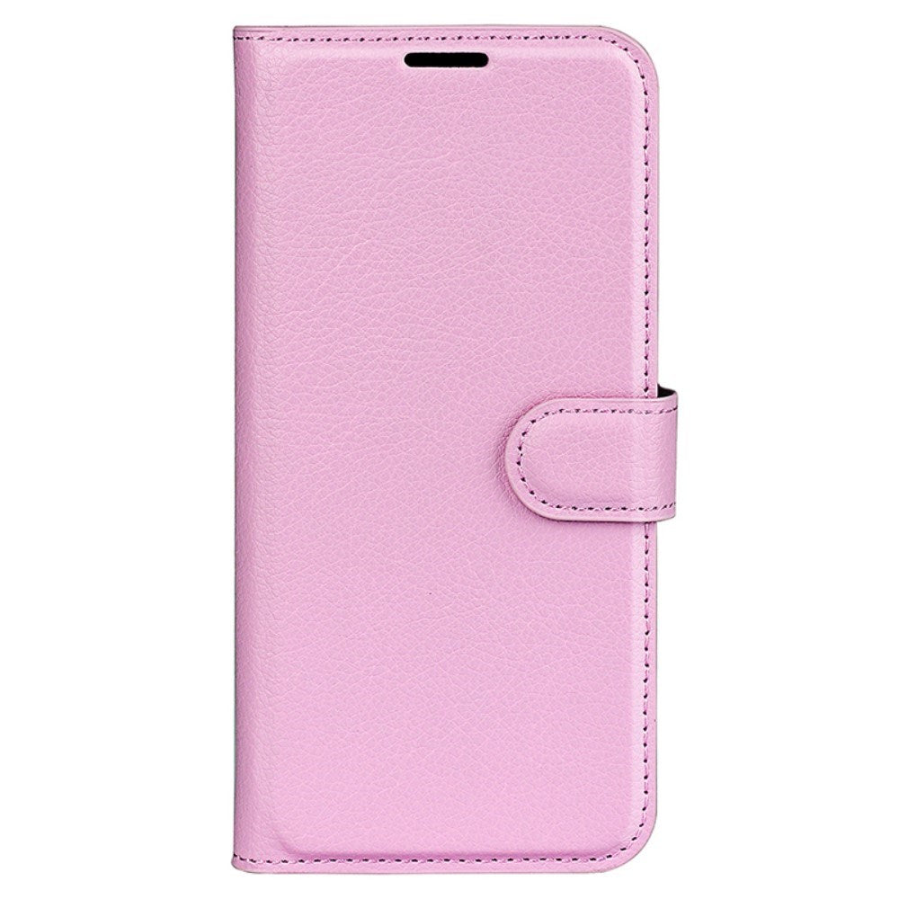 EIDERWOOD Motorola Edge 50 Fusion Litchi Læder Cover m. Pung - Lyserød