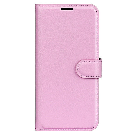 EIDERWOOD Motorola Edge 50 Fusion Litchi Læder Cover m. Pung - Lyserød