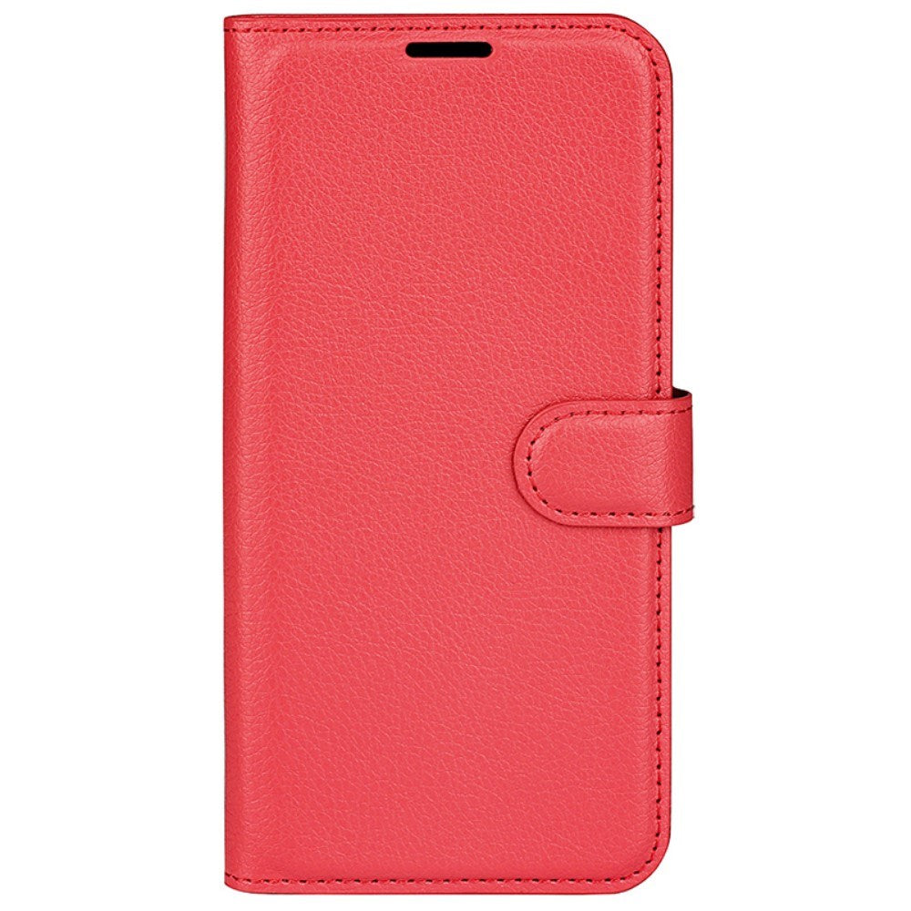 EIDERWOOD Motorola Edge 50 Fusion Litchi Læder Cover m. Pung - Rød