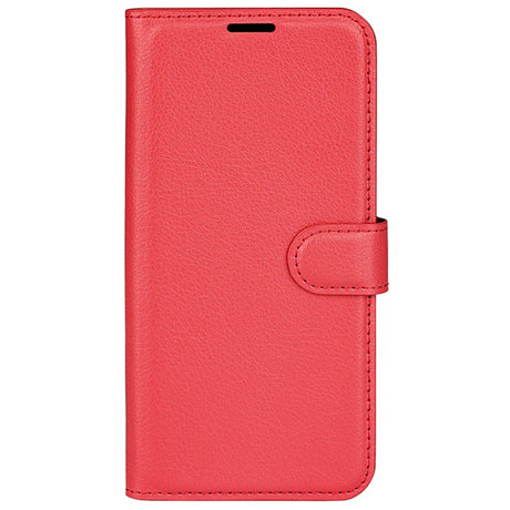 EIDERWOOD Motorola Edge 50 Fusion Litchi Læder Cover m. Pung - Rød