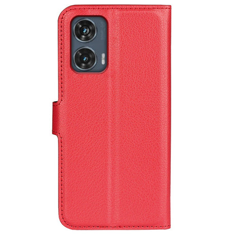 EIDERWOOD Motorola Edge 50 Fusion Litchi Læder Cover m. Pung - Rød