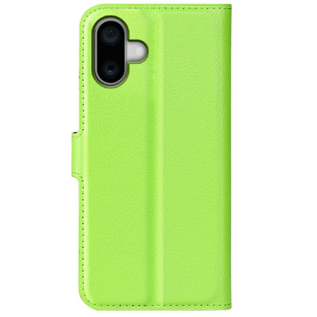 EIDERWOOD iPhone 16 Plus Litchi Læder Cover m. Pung - Grøn
