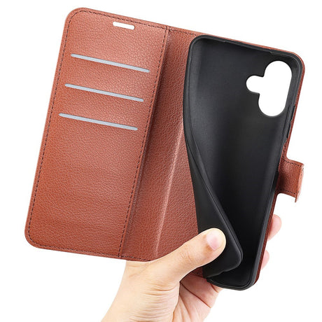 EIDERWOOD iPhone 16 Litchi Læder Cover m. Pung - Brun