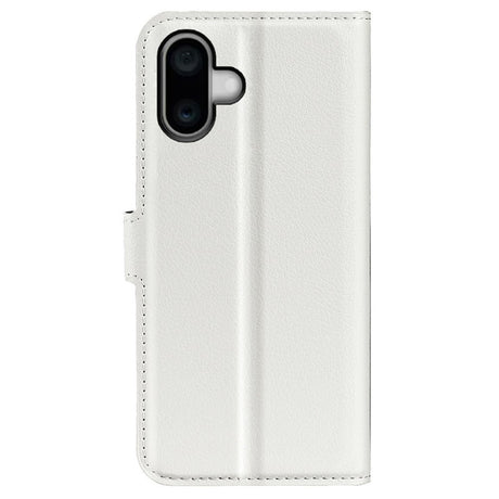 EIDERWOOD iPhone 16 Litchi Læder Cover m. Pung - Hvid