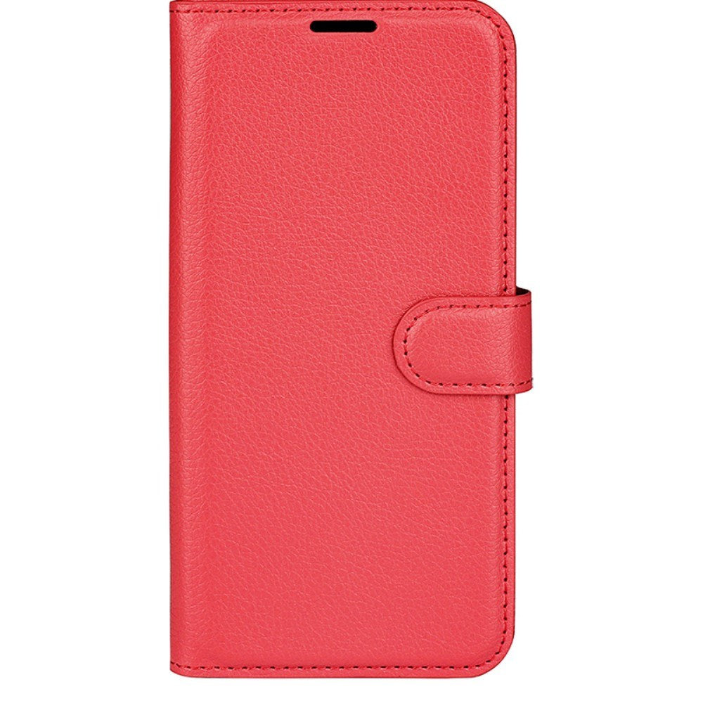 EIDERWOOD iPhone 16 Litchi Læder Cover m. Pung - Rød
