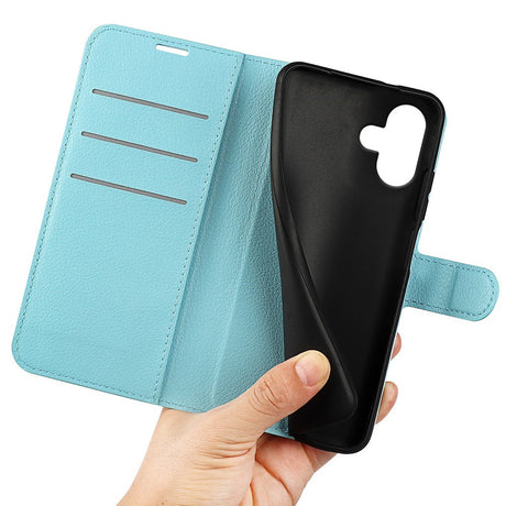 EIDERWOOD iPhone 16 Litchi Læder Cover m. Pung - Blå