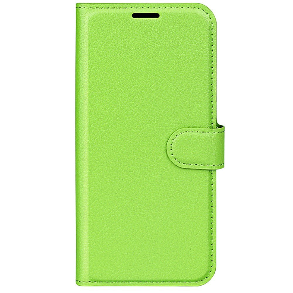 EIDERWOOD iPhone 16 Litchi Læder Cover m. Pung - Grøn