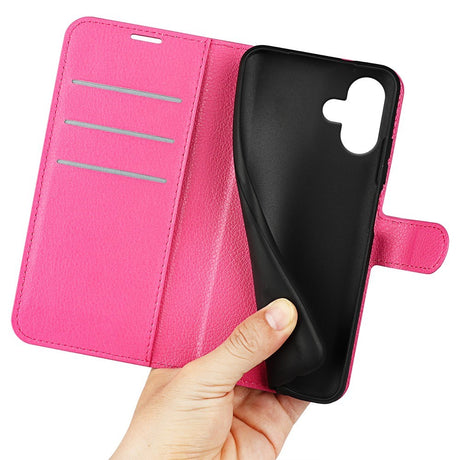 EIDERWOOD iPhone 16 Litchi Læder Cover m. Pung - Pink