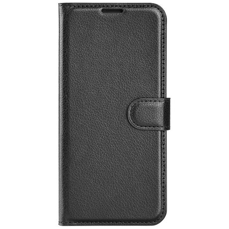 EIDERWOOD iPhone 16 Litchi Læder Cover m. Pung - Sort