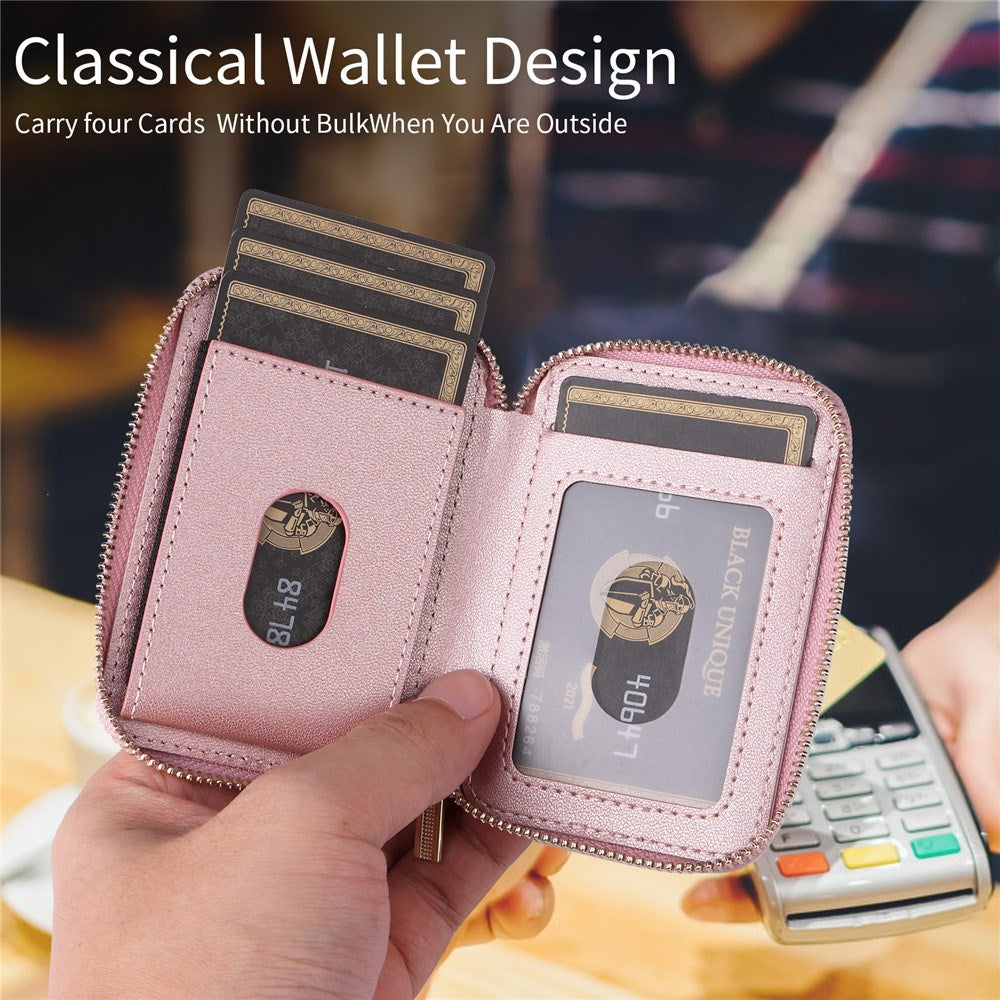 EIDERWOOD Magnetisk Pung / Kortholder m. Lynlås - MagSafe Kompatibel - Rose Gold