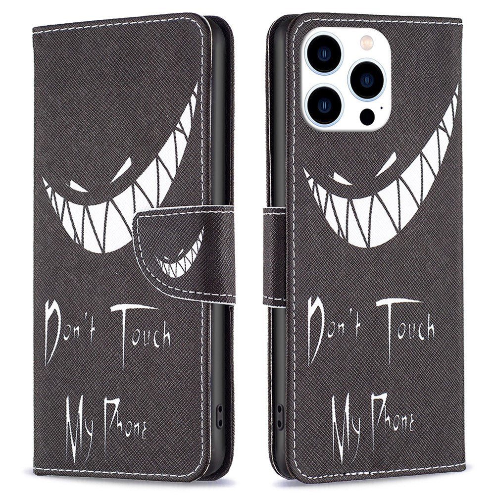 EIDERWOOD iPhone 16 Pro Læder Cover m. Pung & Ståfunktion - "Don't Touch My Phone"