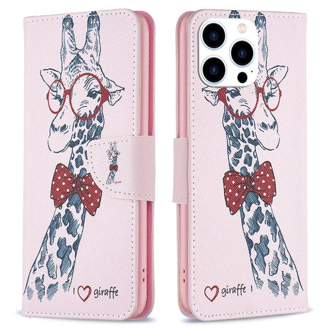 EIDERWOOD iPhone 16 Pro Læder Cover m. Pung & Ståfunktion - Giraf