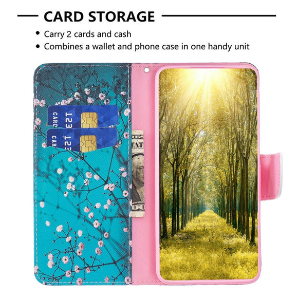 EIDERWOOD iPhone 16 Pro Læder Cover m. Pung & Ståfunktion - Træ Med Blomster