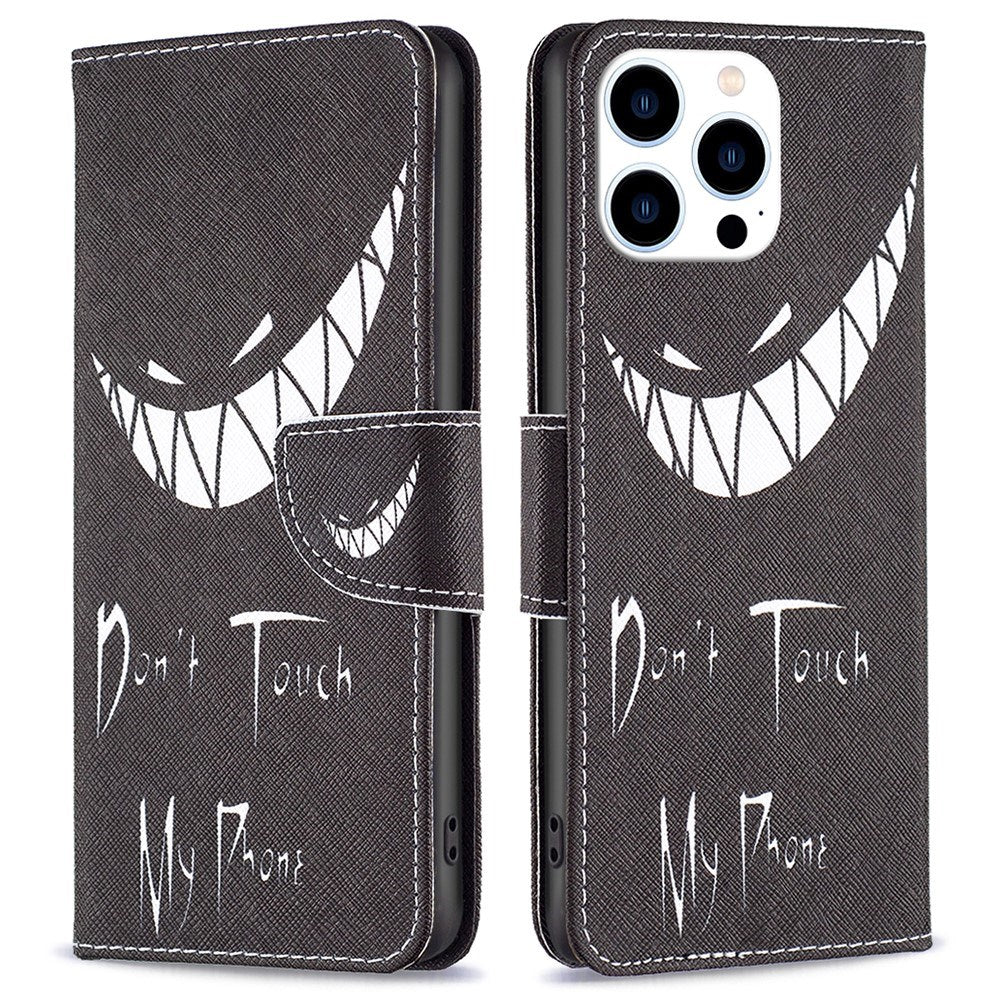 EIDERWOOD iPhone 16 Pro Max Læder Cover m. Pung & Ståfunktion - "Don't Touch My Phone"