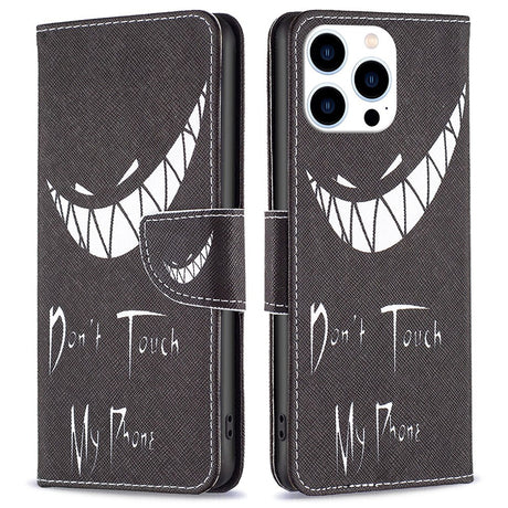 EIDERWOOD iPhone 16 Pro Max Læder Cover m. Pung & Ståfunktion - "Don't Touch My Phone"