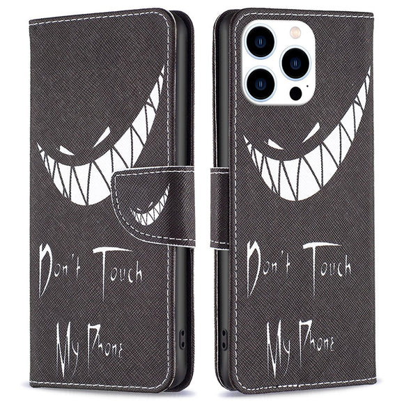 EIDERWOOD iPhone 16 Pro Max Læder Cover m. Pung & Ståfunktion - "Don't Touch My Phone"