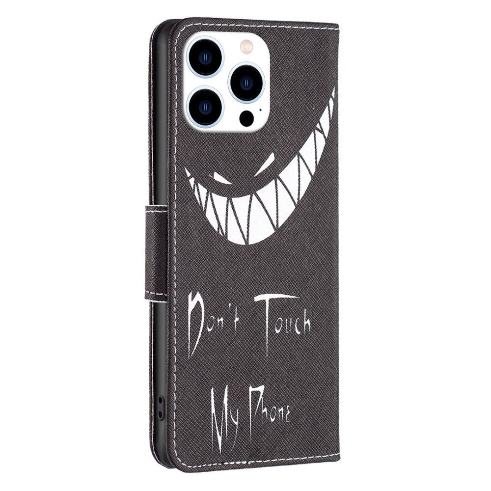 EIDERWOOD iPhone 16 Pro Max Læder Cover m. Pung & Ståfunktion - "Don't Touch My Phone"