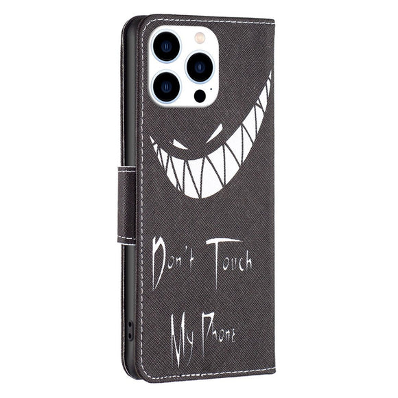 EIDERWOOD iPhone 16 Pro Max Læder Cover m. Pung & Ståfunktion - "Don't Touch My Phone"