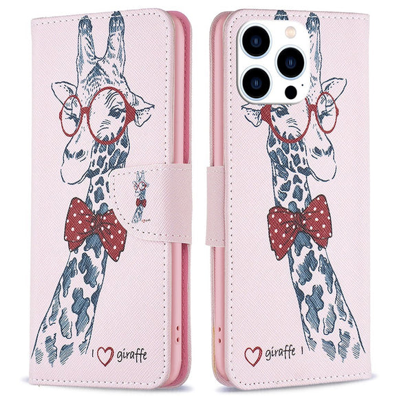 EIDERWOOD iPhone 16 Pro Max Læder Cover m. Pung & Ståfunktion - Giraf