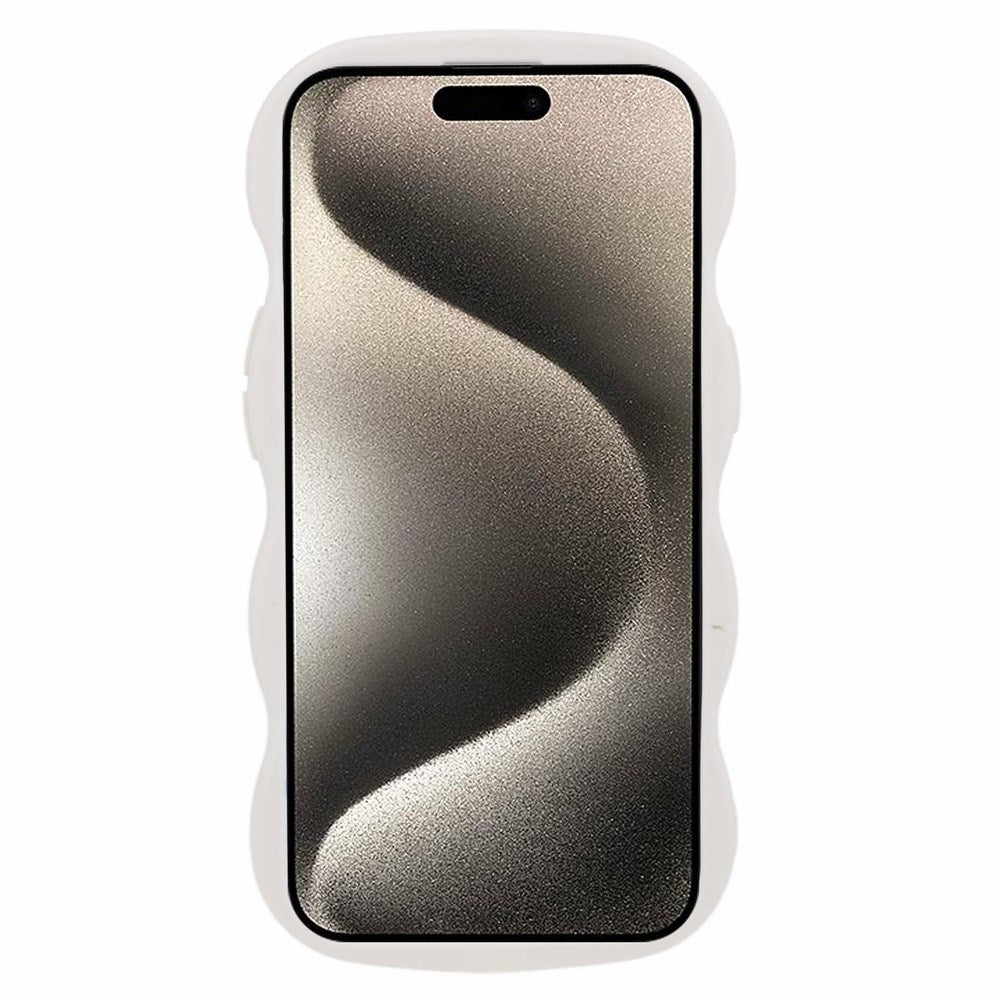 iPhone 15 EIDERWOOD Fleksibelt Plastik Wavy Cover - Hvid