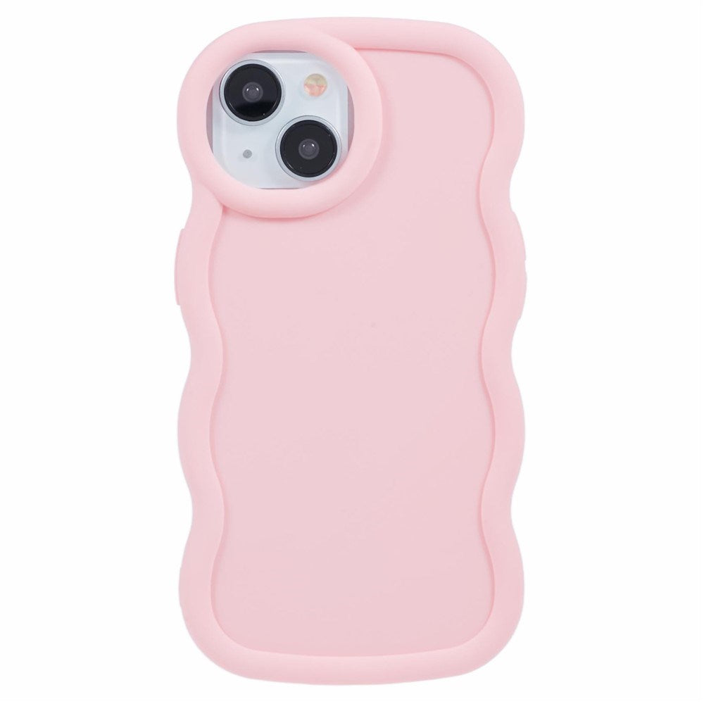 iPhone 15 EIDERWOOD Fleksibelt Plastik Wavy Cover - Lyserød