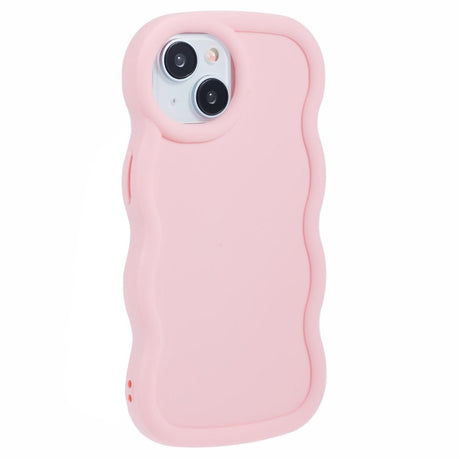 iPhone 15 EIDERWOOD Fleksibelt Plastik Wavy Cover - Lyserød