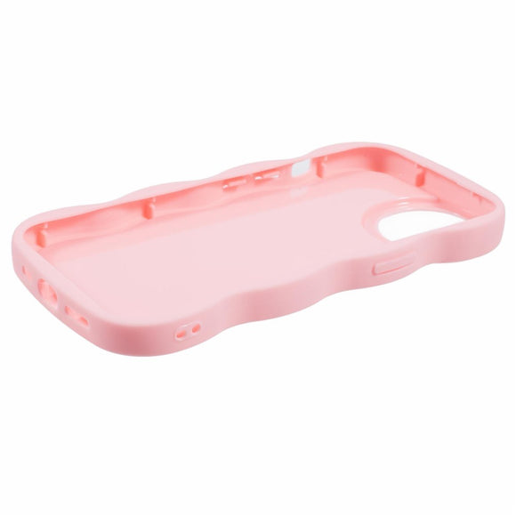 iPhone 15 EIDERWOOD Fleksibelt Plastik Wavy Cover - Lyserød