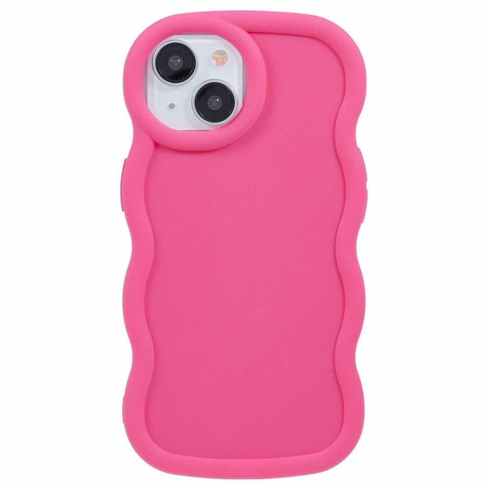 iPhone 15 EIDERWOOD Fleksibelt Plastik Wavy Cover - Pink