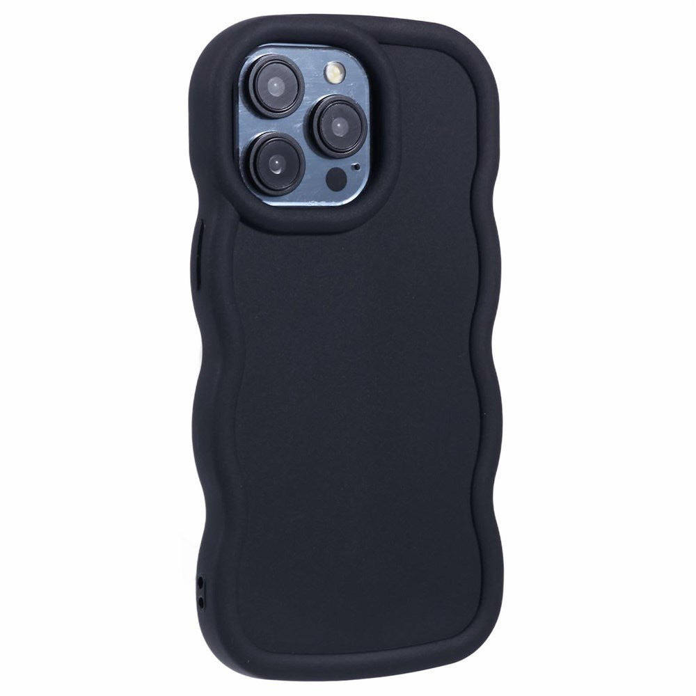 iPhone 15 Pro Max EIDERWOOD Fleksibelt Plastik Wavy Cover - Sort