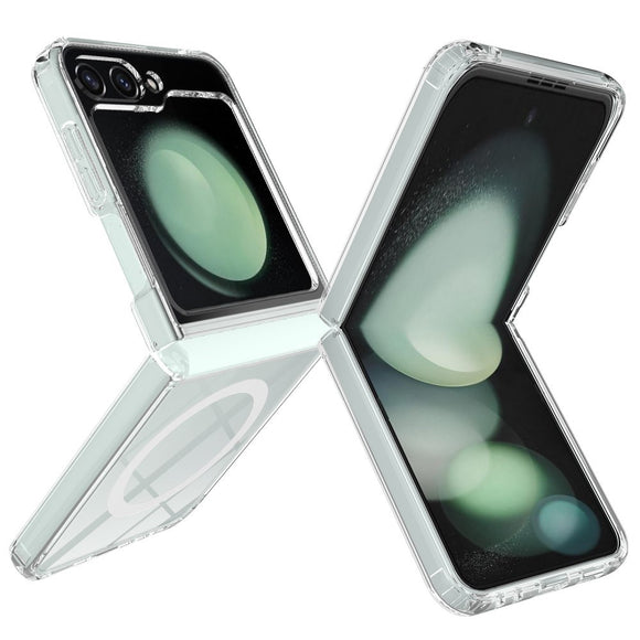 EIDERWOOD Samsung Galaxy Z Flip7 FE / Flip6 Hybrid Plastik Cover - MagSafe Kompatibel - Gennemsigtig