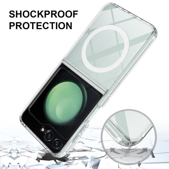 EIDERWOOD Samsung Galaxy Z Flip7 FE / Flip6 Hybrid Plastik Cover - MagSafe Kompatibel - Gennemsigtig