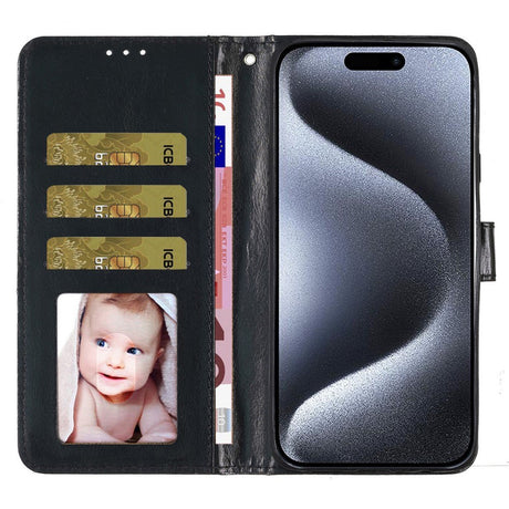 EIDERWOOD iPhone 16 Pro Læder Cover m. Pung & Strop - Glimmer - Sort