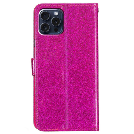 EIDERWOOD iPhone 16 Pro Læder Cover m. Pung & Strop - Glimmer - Pink