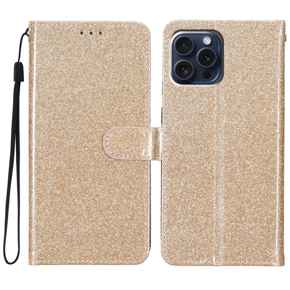 EIDERWOOD iPhone 16 Pro Læder Cover m. Pung & Strop - Glimmer - Guld