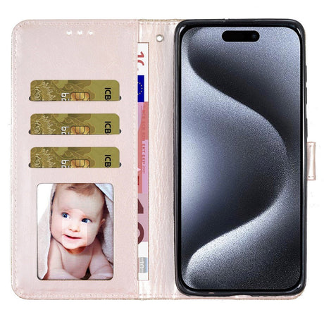 EIDERWOOD iPhone 16 Pro Læder Cover m. Pung & Strop - Glimmer - Guld