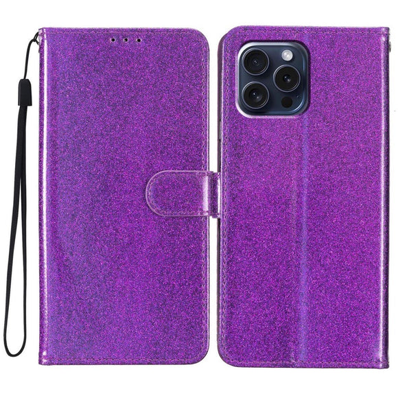 EIDERWOOD iPhone 16 Pro Læder Cover m. Pung & Strop - Glimmer - Lilla