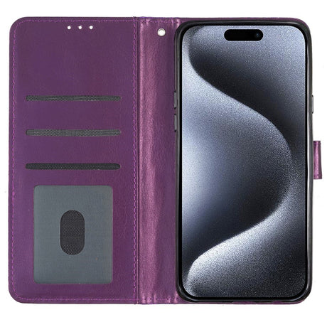 EIDERWOOD iPhone 16 Pro Læder Cover m. Pung & Strop - Glimmer - Lilla