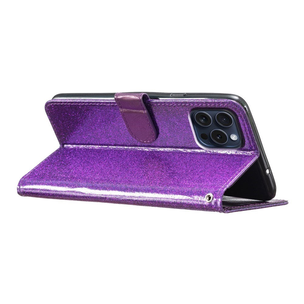 EIDERWOOD iPhone 16 Pro Læder Cover m. Pung & Strop - Glimmer - Lilla
