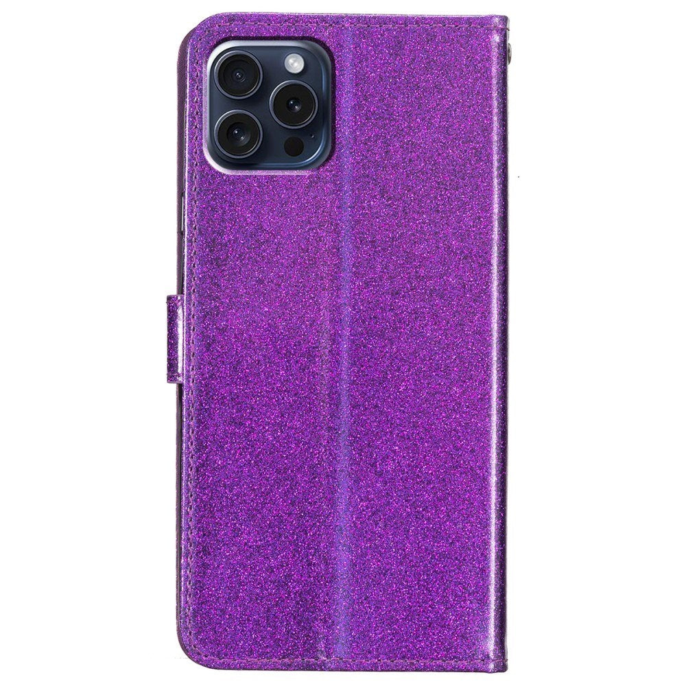 EIDERWOOD iPhone 16 Pro Læder Cover m. Pung & Strop - Glimmer - Lilla