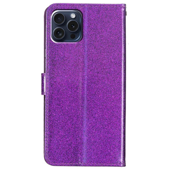 EIDERWOOD iPhone 16 Pro Læder Cover m. Pung & Strop - Glimmer - Lilla