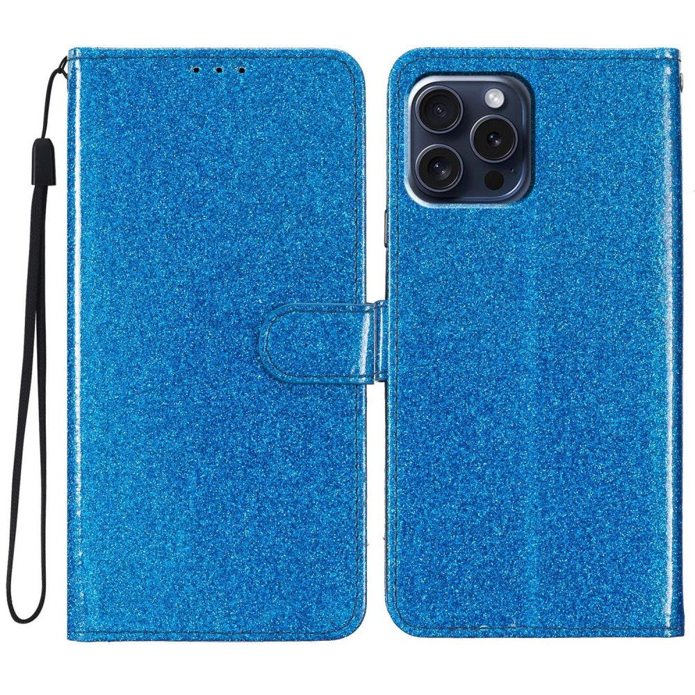EIDERWOOD iPhone 16 Pro Læder Cover m. Pung & Strop - Glimmer - Blå