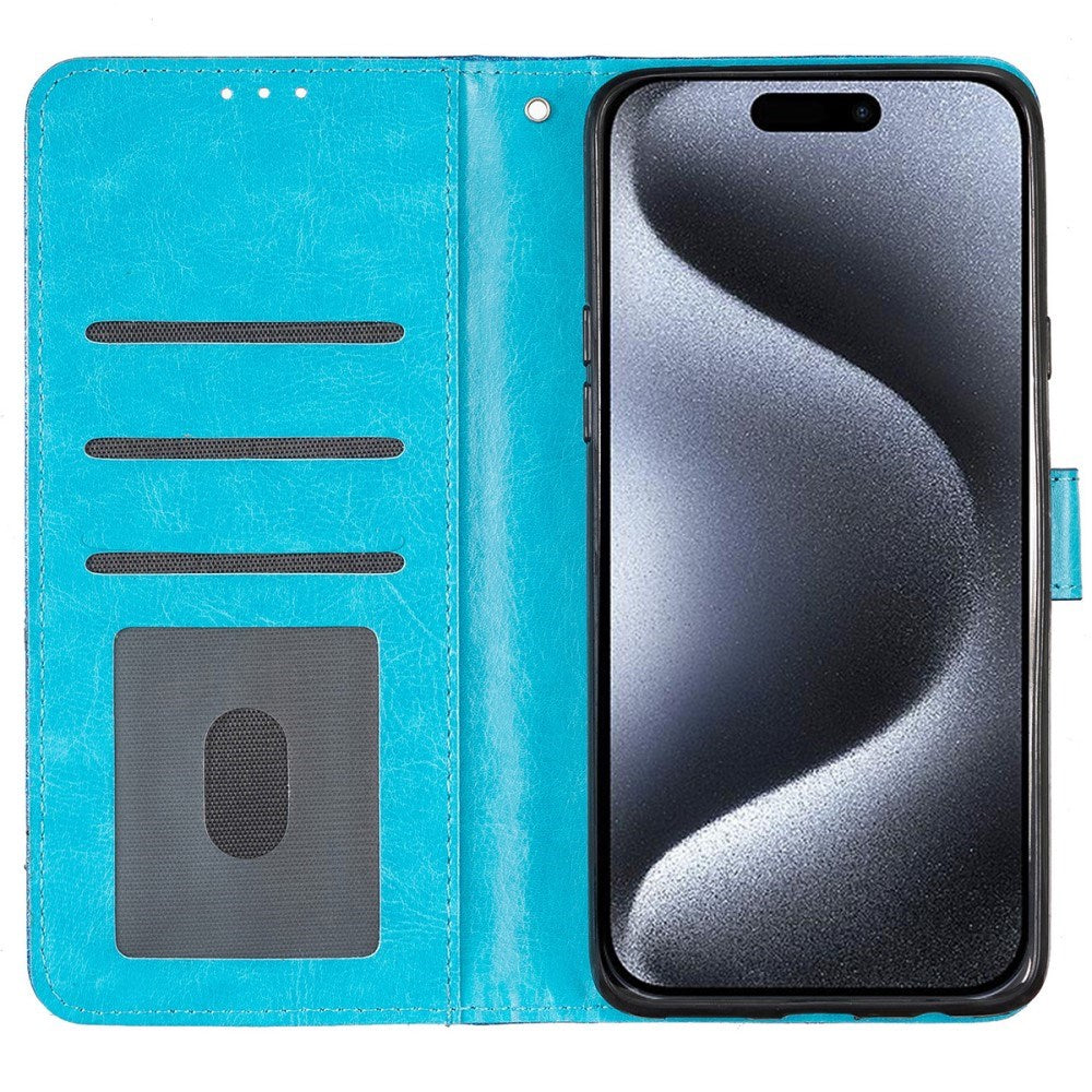 EIDERWOOD iPhone 16 Pro Læder Cover m. Pung & Strop - Glimmer - Blå