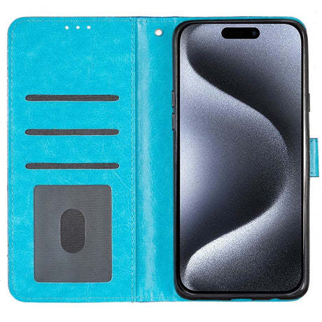 EIDERWOOD iPhone 16 Pro Læder Cover m. Pung & Strop - Glimmer - Blå