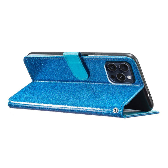 EIDERWOOD iPhone 16 Pro Læder Cover m. Pung & Strop - Glimmer - Blå