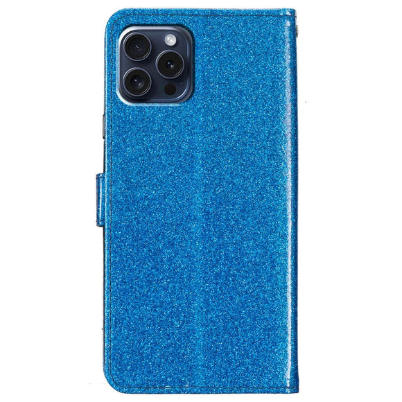 EIDERWOOD iPhone 16 Pro Læder Cover m. Pung & Strop - Glimmer - Blå